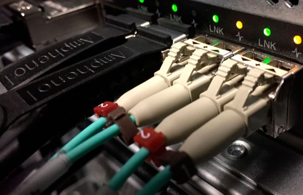 Fiber optics connection detail at CPD