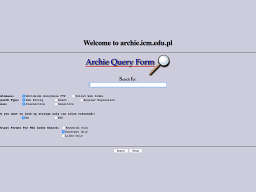 Archie legacy server at the University of Warsaw in Poland