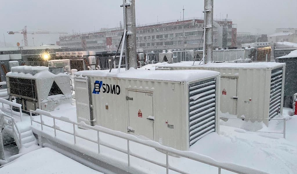 Interxion data center rooftop during the snofwall in Madrid