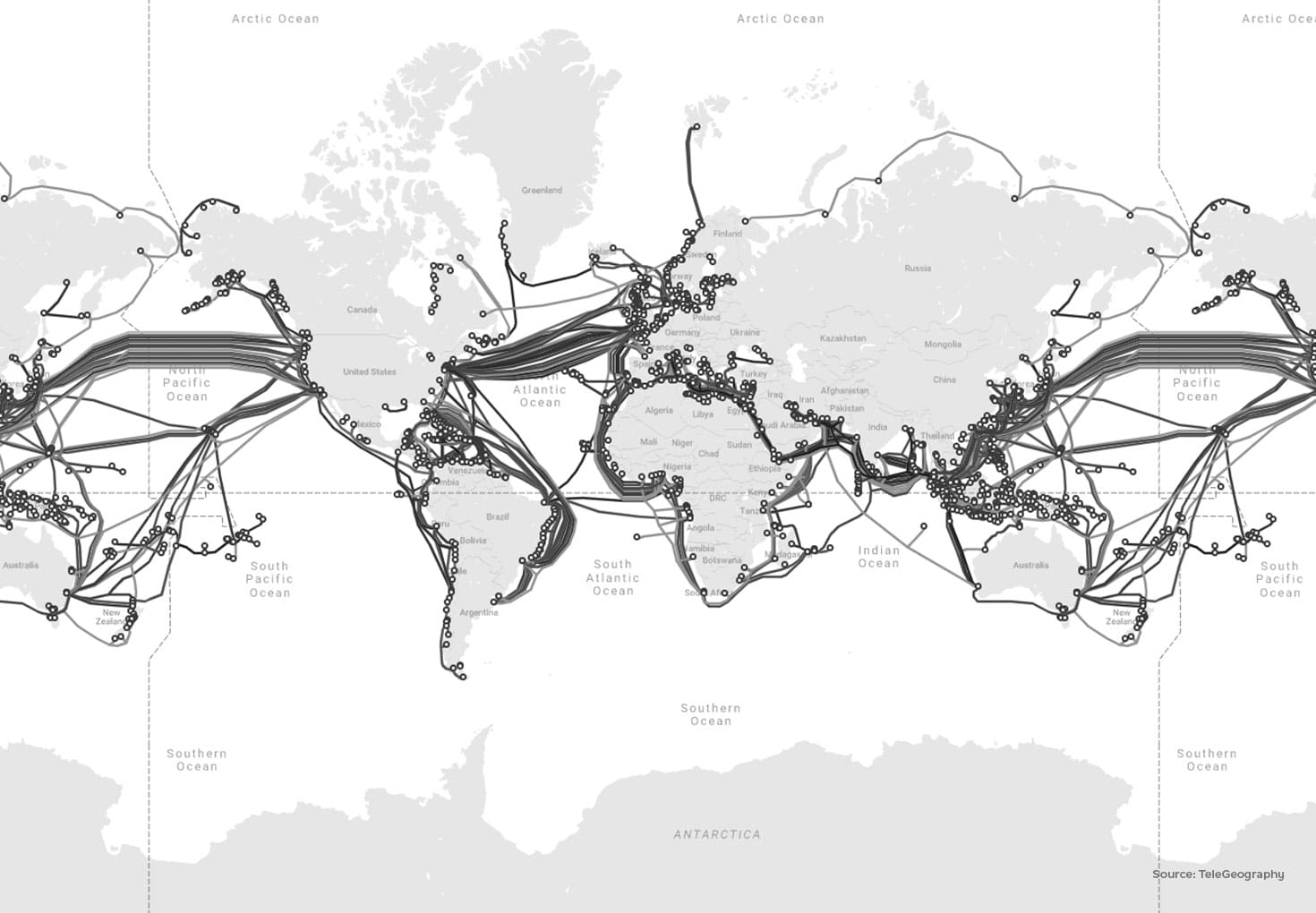 Submarine cables worldmap